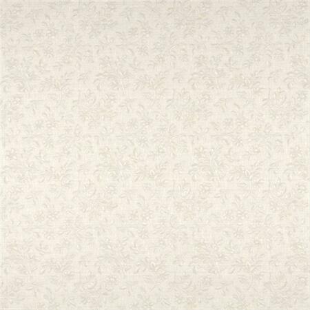 DESIGNER FABRICS 54 in. Wide Beige And Off White Leaves And Branches Upholstery Fabric A074
